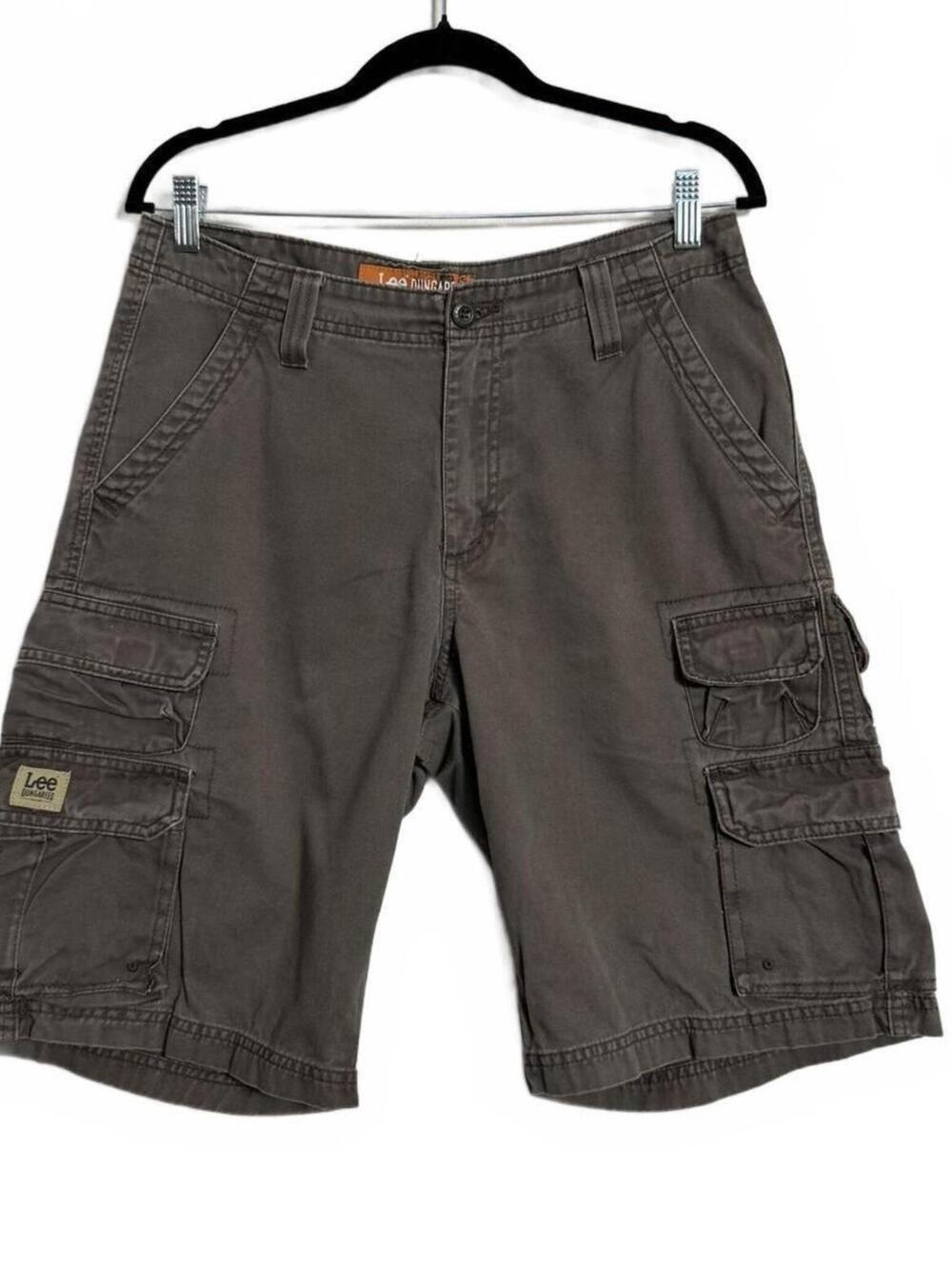 Grunge Lee Dungarees Men's Cargo Shorts Brown size 30